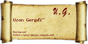 Uzon Gergő névjegykártya